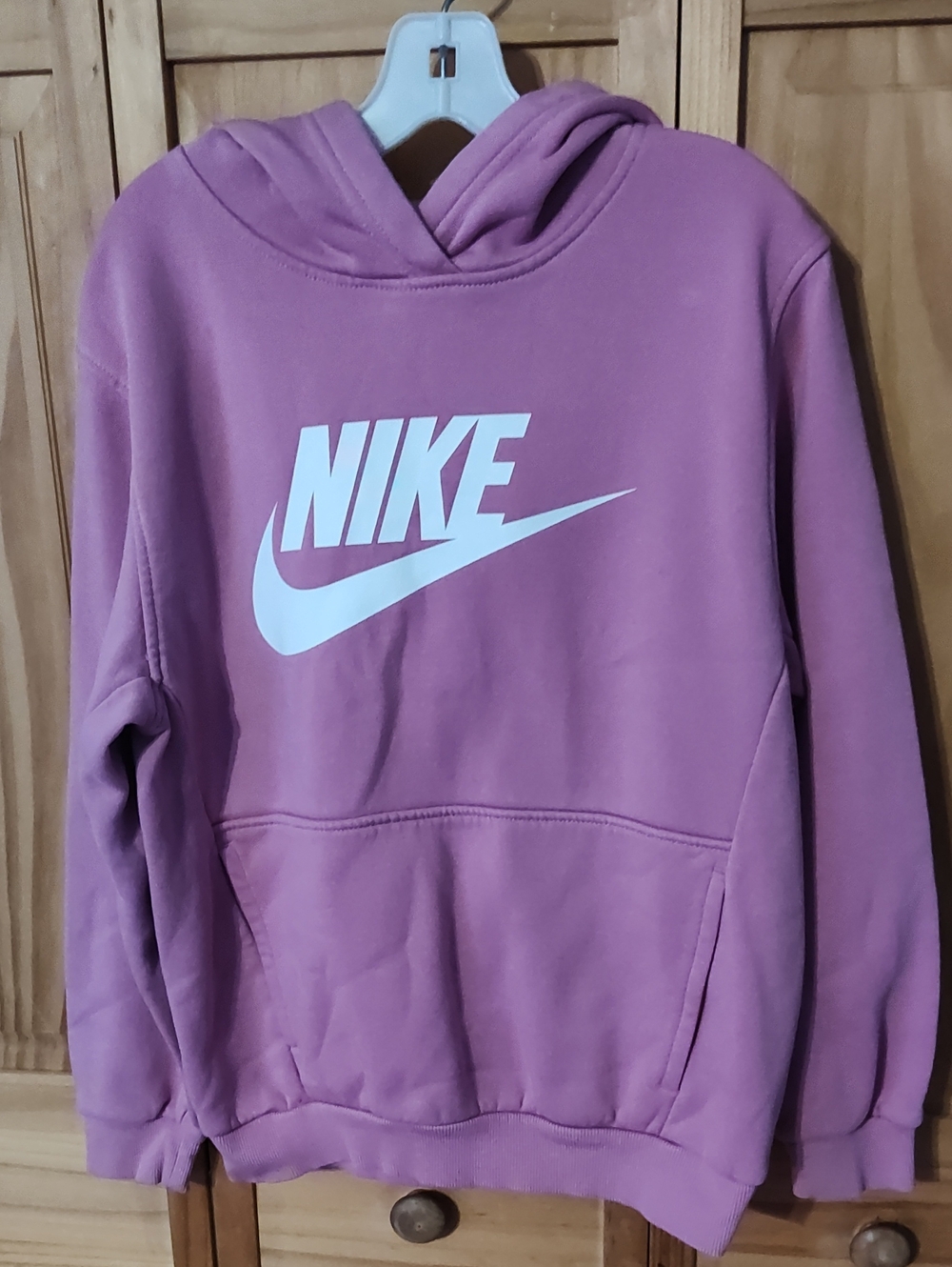 Nike Girls Pink Pullover Hoodie Sweatshirt, Sz L